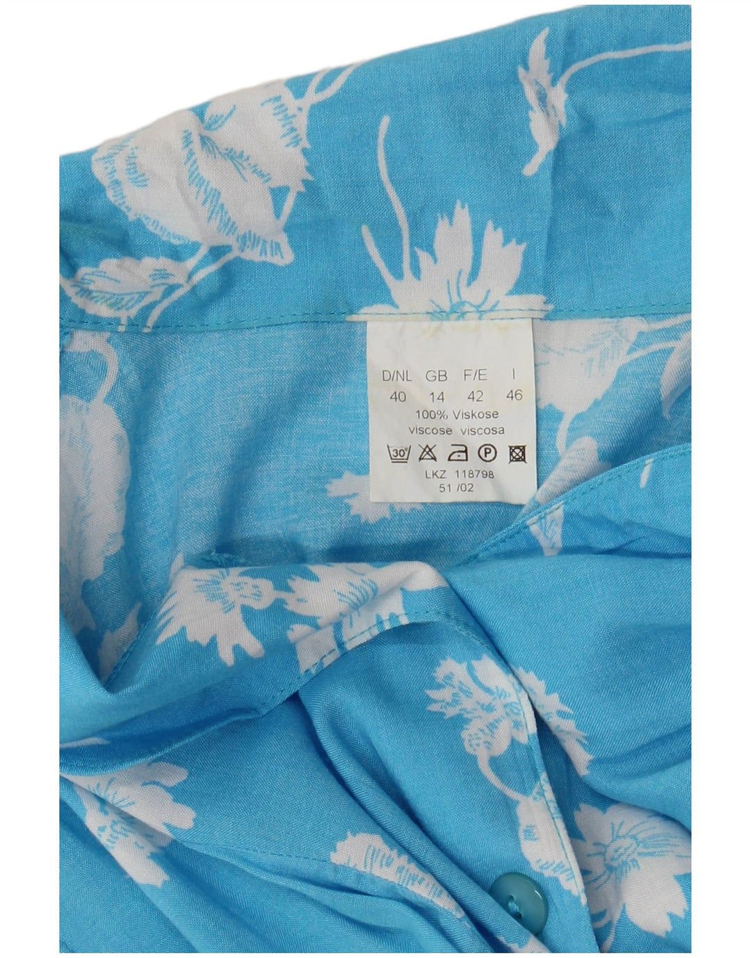 VINTAGE ženska maksi haljina bez rukava UK 14 Velika plava cvjetna viskoza