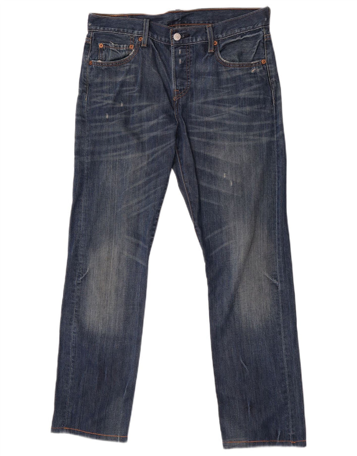 Levi's muške 501 ravne traperice s oštećenjem W32 L29 plave