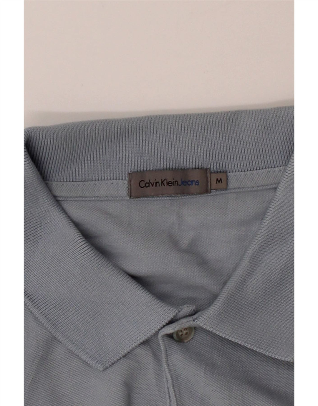 CALVIN KLEIN JEANS Mens Polo Shirt Medium Blue Cotton Vintage Calvin Klein Jeans and Second-Hand Calvin Klein Jeans from Messina Hembry 