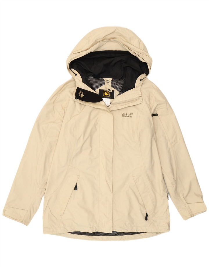 Jack Wolfskin ženska kišna jakna s kapuljačom UK 16 Large off white poliamid