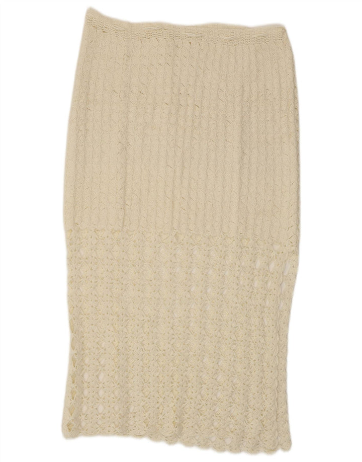 VINTAGE ženska heklana midi suknja W32 velika bijela