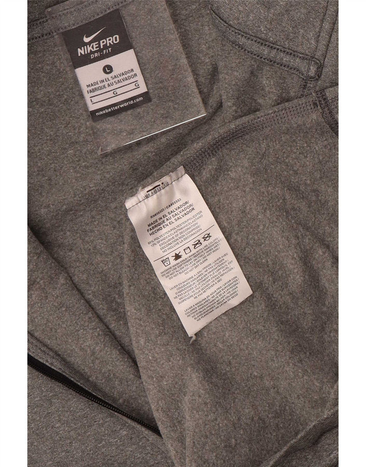 Nike Ženska trenirka Dri Fit Zip Neck Pulover Top UK 14 Large Grey