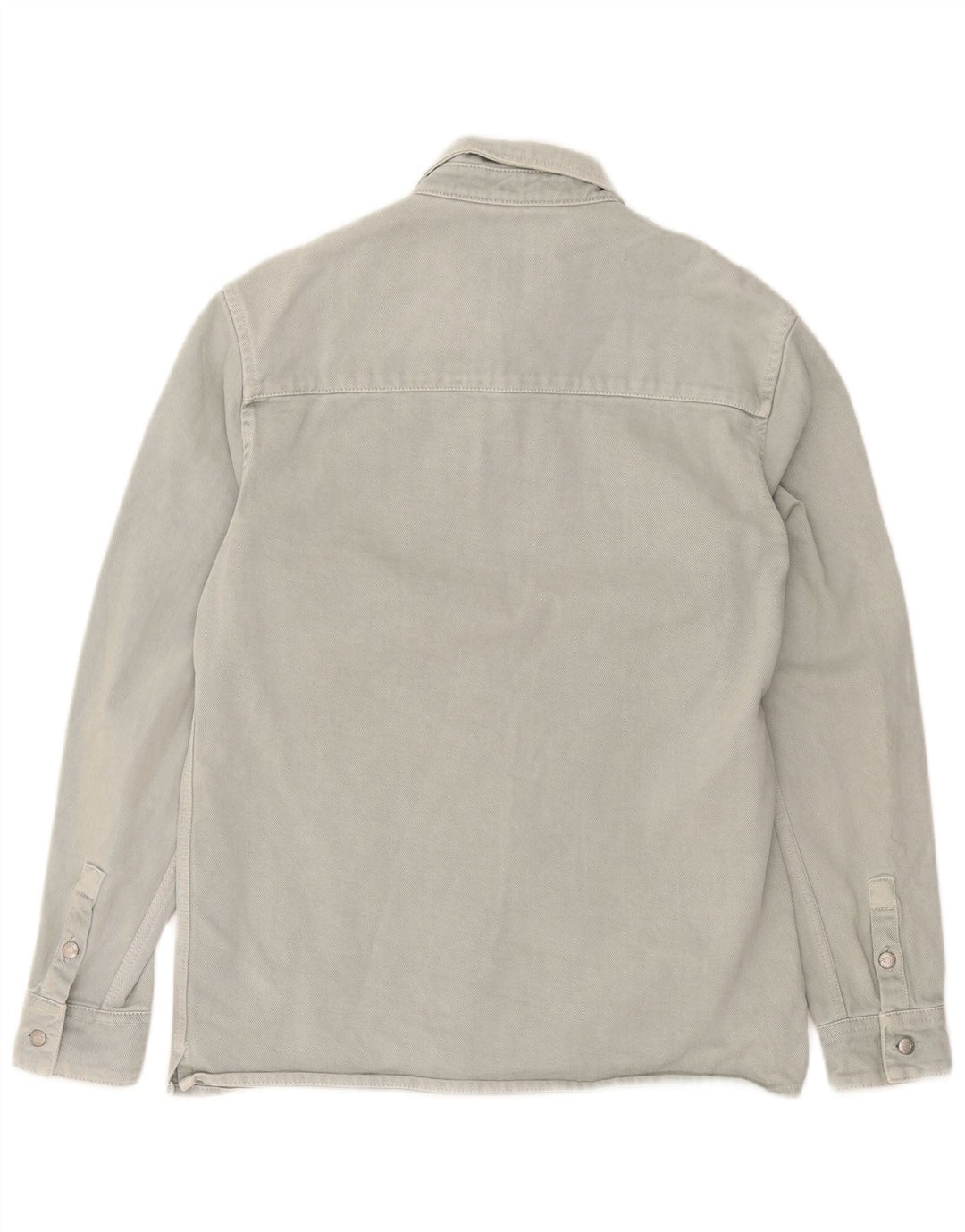 Zara muška traper košulja opuštenog kroja srednje sivi pamuk