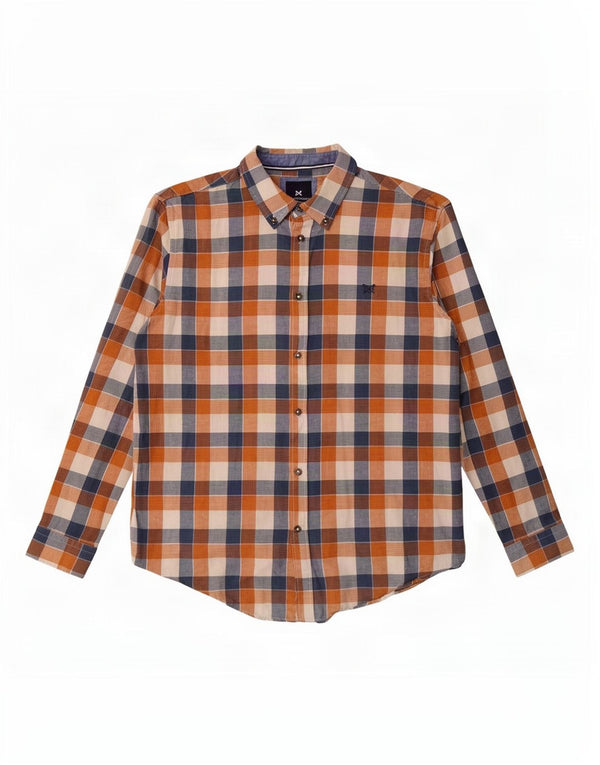 Crew Clothing Muška klasična košulja, veliki smeđi pamuk od ginghama