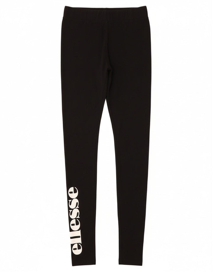 ELLESSE Womens Graphic Leggings UK 8 Small Black