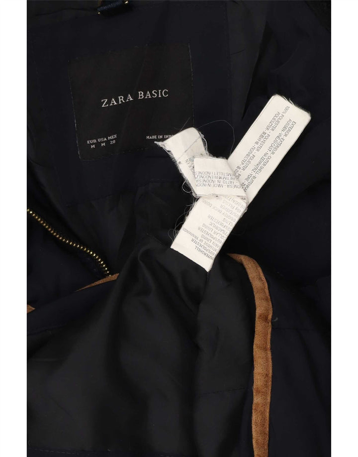 Zara ženska podstavljena jakna UK 12 Medium tamnoplavi poliester