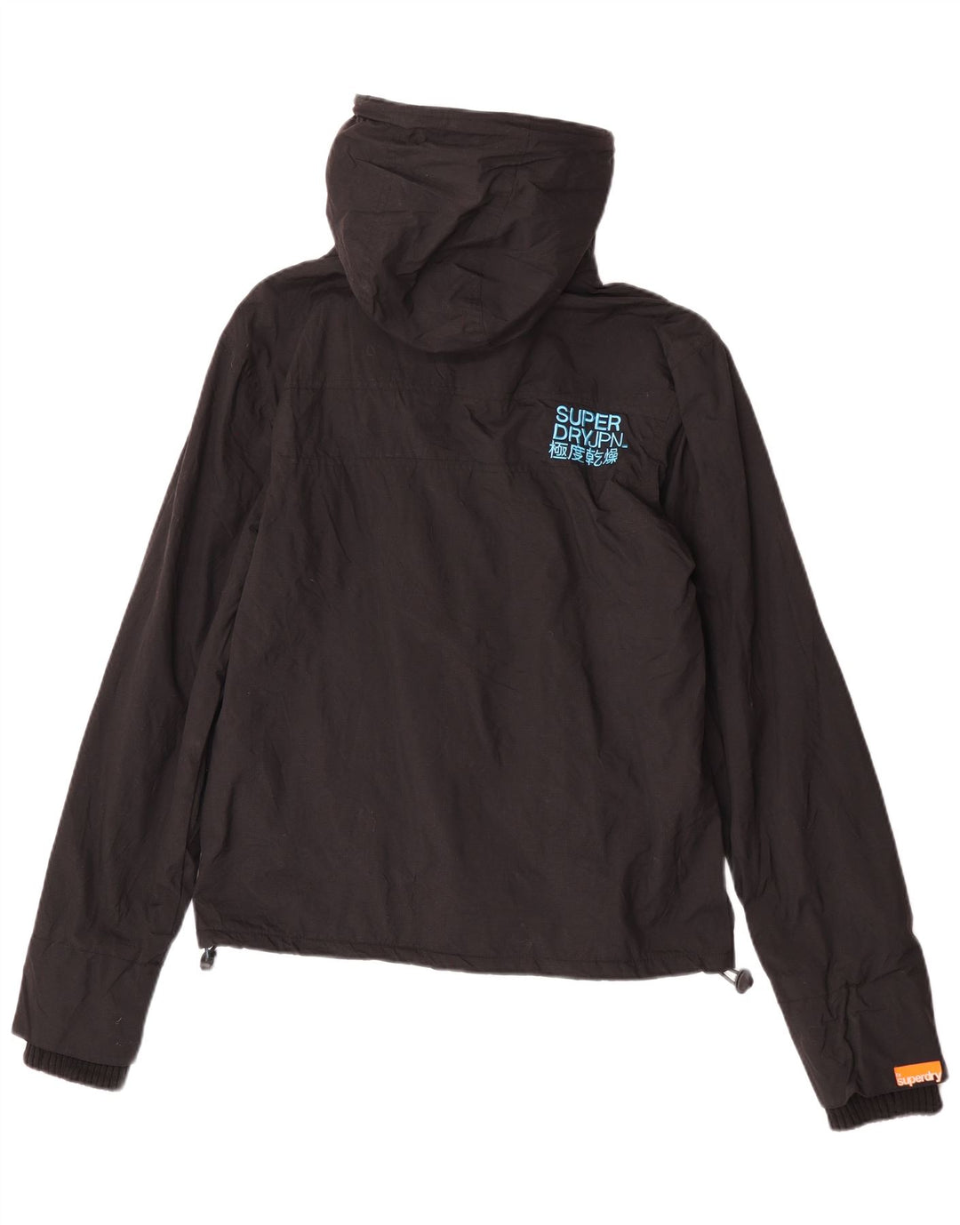 Superdry ženska vjetrovka s kapuljačom UK 14 Srednje crni najlon