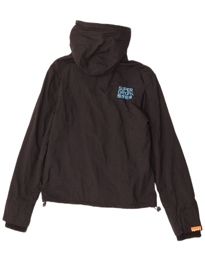 Superdry ženska vjetrovka s kapuljačom UK 14 Srednje crni najlon
