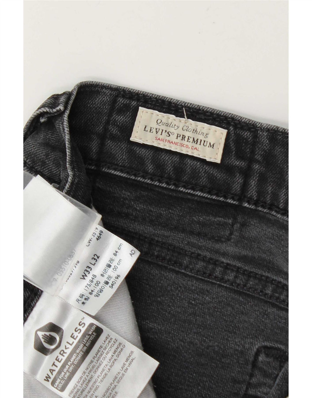 Levi's muške uske traperice W33 L32 sivi pamuk