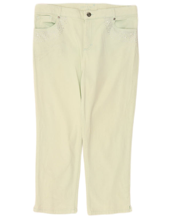 Marks & Spencer ženske Capri traperice visokog struka UK 14 Large W32 L22 Tirkizna
