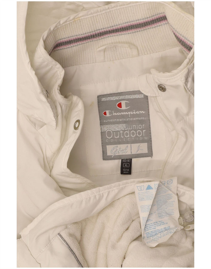 CHAMPION Vjetrovka s kapuljačom za djevojčice 13-14 godina XL bijeli poliester