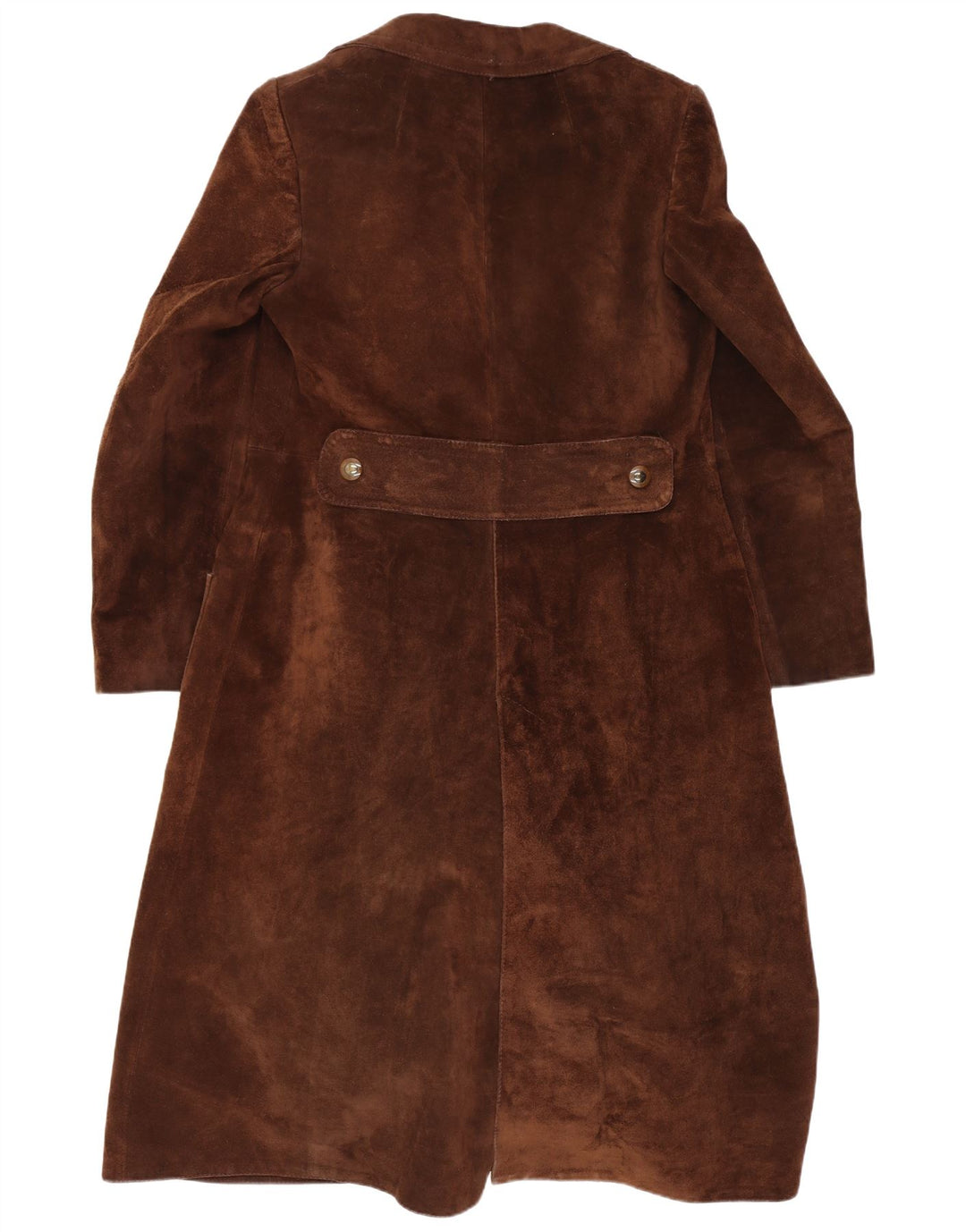 Vintage ženski kaput s dvostrukim kopčanjem od brušene kože UK 10 Small Brown