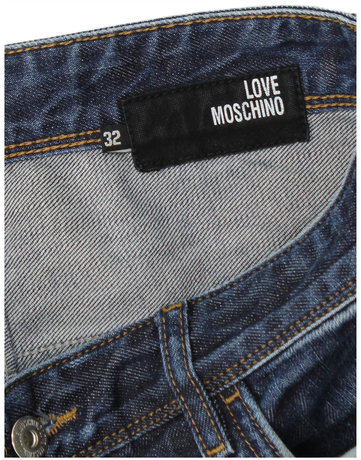 Moschino muške ravne traperice W32 L31 plavi pamuk