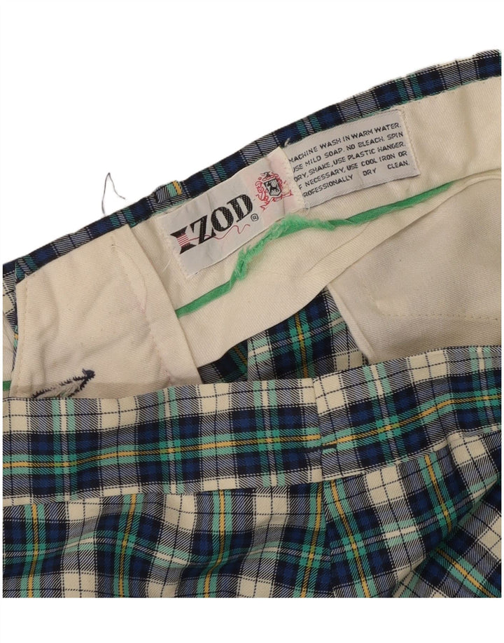 Izod muške ravne ležerne hlače W30 L32 Zeleni karirani