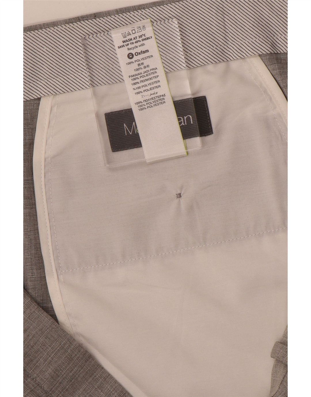 Marks & Spencer muške hlače ravnog odijela W42 L33 sivi poliester