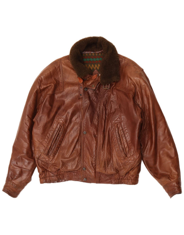 Vintage muška kožna jakna IT 50 Large Brown