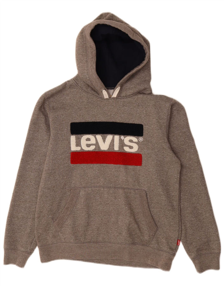 LEVI'S Ženska majica s kapuljačom s kapuljačom UK 16 Veliki sivi flekasti pamuk