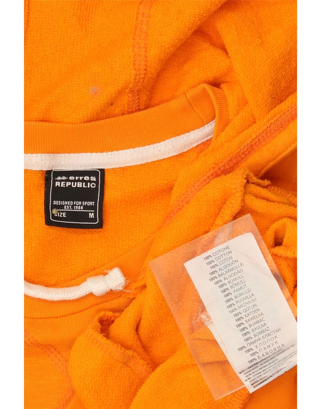 ERREA Muška majica s kapuljačom s kapuljačom, srednji narančasti pamuk