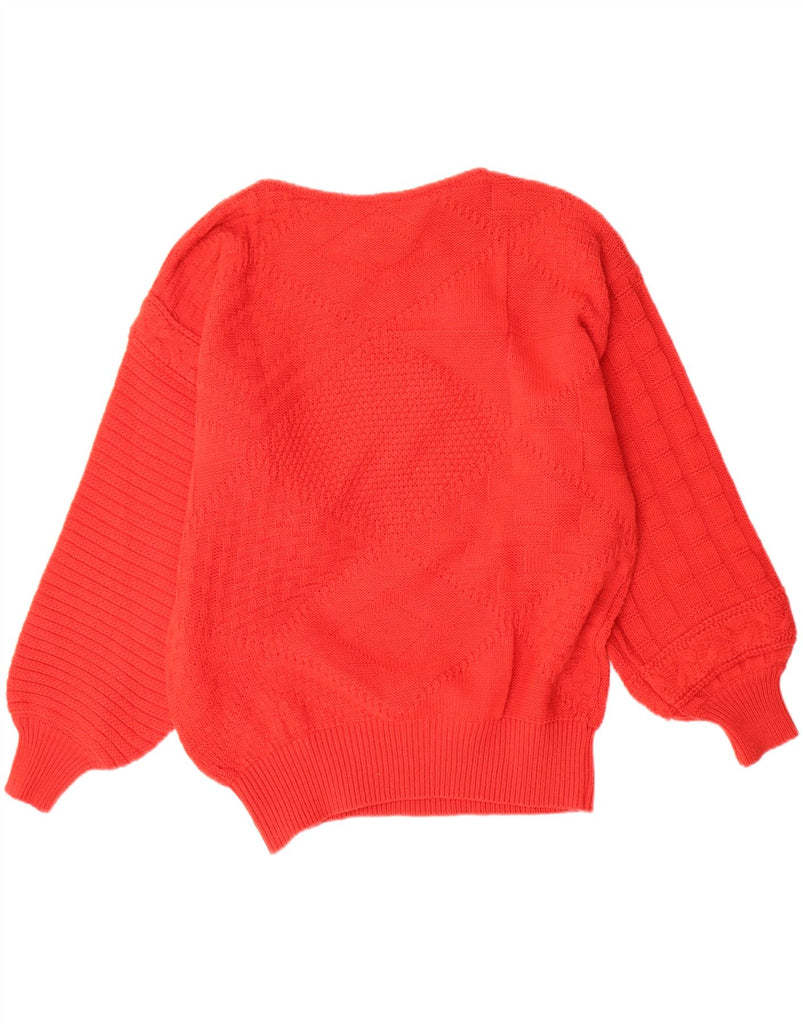 MONDI Womens Boat Neck Jumper Sweater EU 42 Large Red Wool Vintage Mondi and Second-Hand Mondi from Messina Hembry 