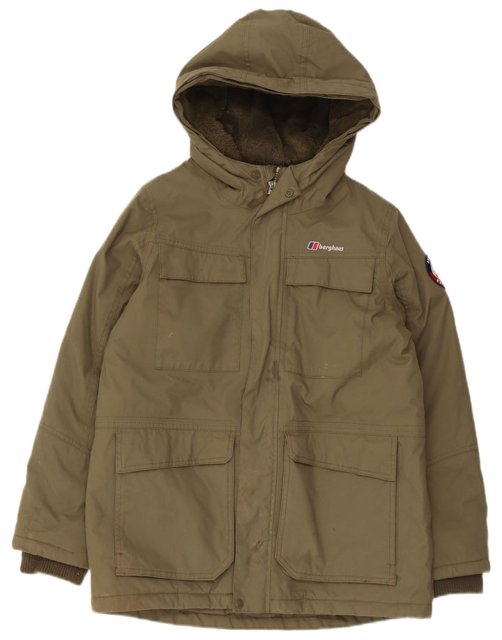 Berghaus jakna s kapuljačom za dječake 11-12 godina, kaki poliamid