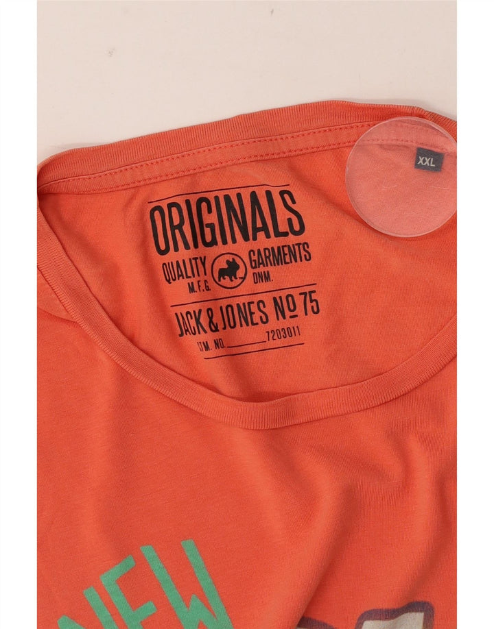 Jack & Jones muška majica kratkih rukava s grafičkim motivima 2XL narančasta