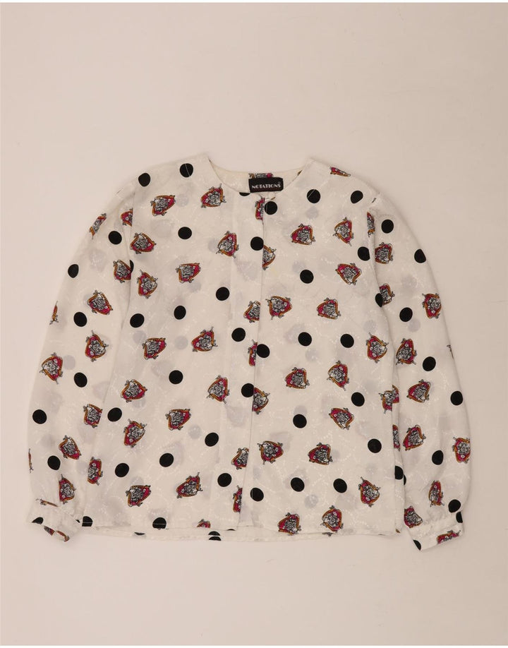 BILJEŠKE Ženska košulja s apstraktnim uzorkom UK 16 Veliki bijeli poliester