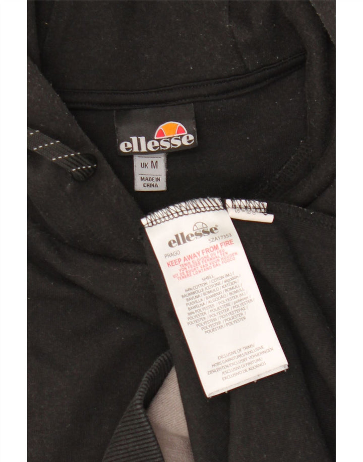 Ellesse muška majica s kapuljačom srednje crne boje, pamuk