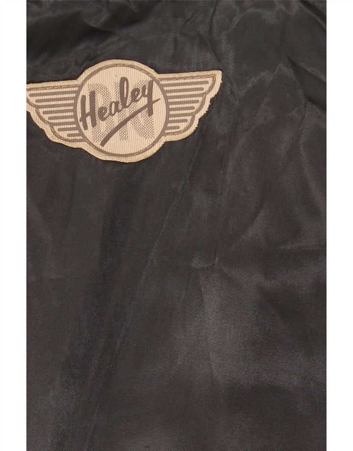 Vintage muški kožni prsluk veliki crni patchwork