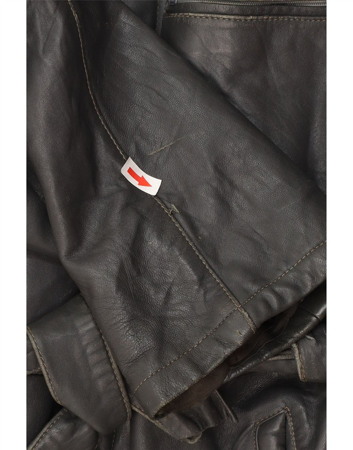 Vintage muška kožna jakna IT 50 velika crna koža