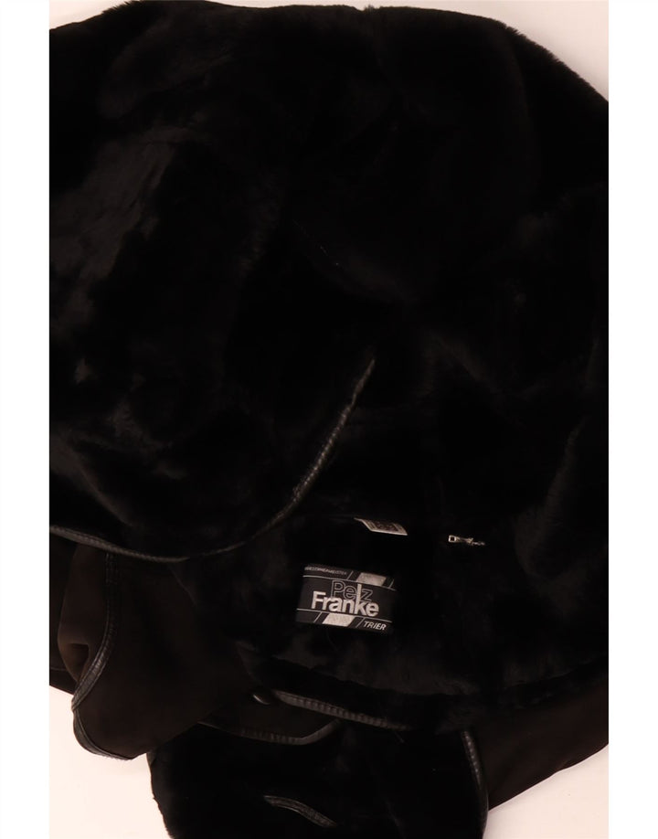 VINTAGE ženski kaput od šišanih šiša UK 14 Velika smeđa koža