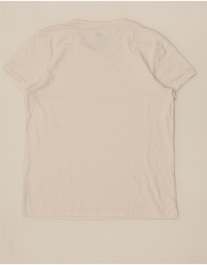 LEVI'S Womens Graphic T-Shirt Top UK 10 Small White Vintage Levi's and Second-Hand Levi's from Messina Hembry 