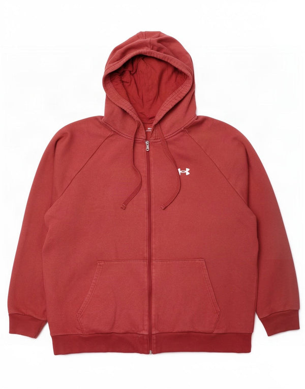 Under Armour muški pulover s kapuljačom s patentnim zatvaračem 2XL, crveni pamuk