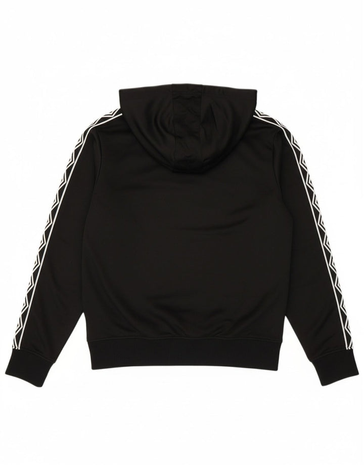 UMBRO Womens Graphic Zip Hoodie Sweater UK 10 Small Black Polyester