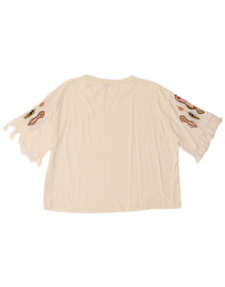 Zara ženska majica kratkih rukava UK 16 Veliki bijeli pamuk