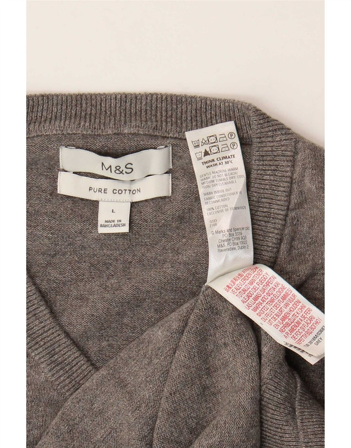 Marks & Spencer muški pulover s V-izrezom, veliki sivi pamuk