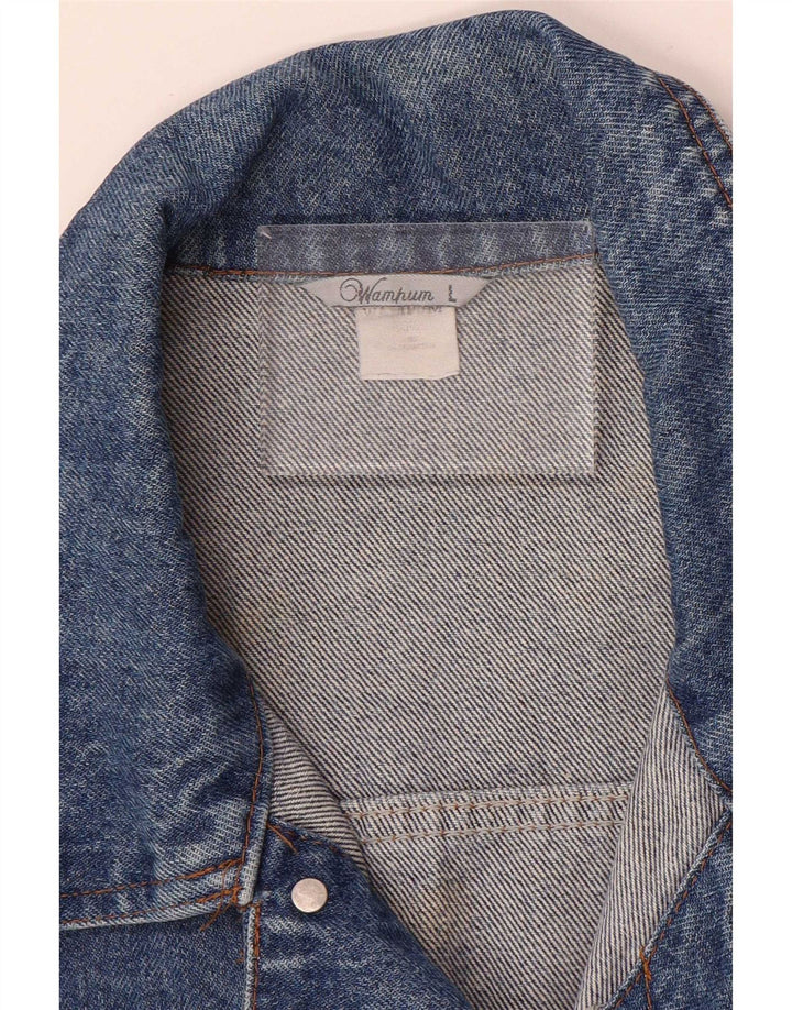 Wampum muška traper jakna UK 40 Large Blue Cotton