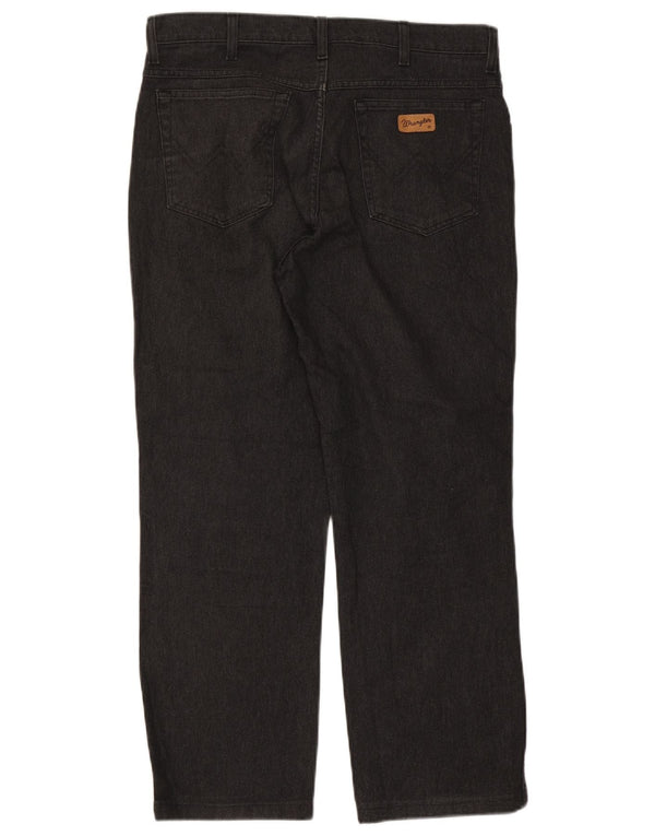 Wrangler muške rastezljive ravne traperice Texas W36 L28 crni pamuk