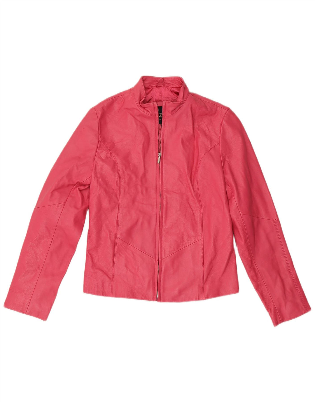LAKELAND Womens Crop Leather Jacket UK 10 Small Pink Leather