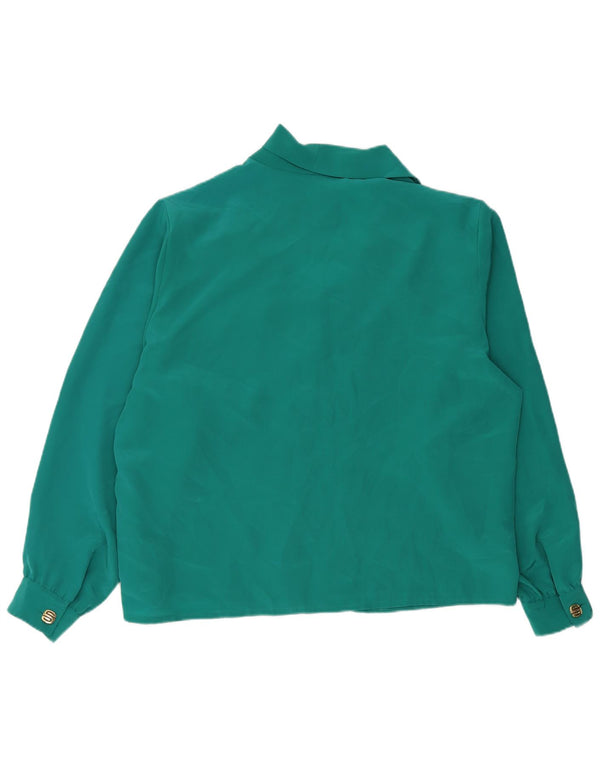 Vintage ženska košulja dugih rukava UK 18 XL zeleni poliester