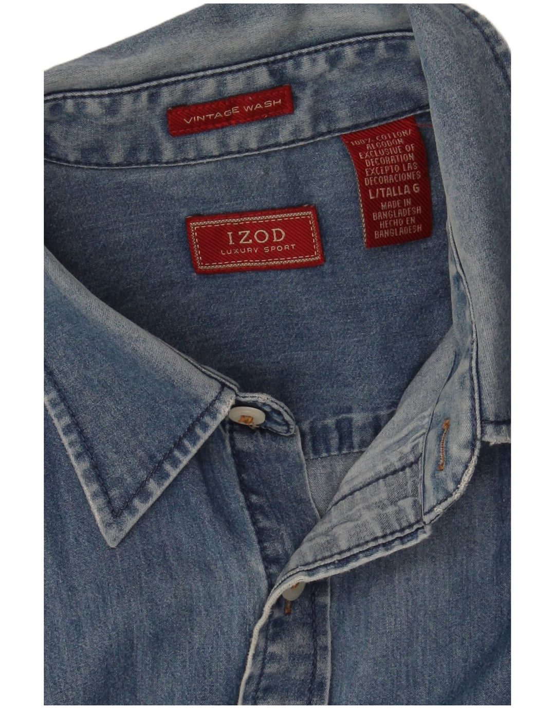 Izod muška traper košulja Large Blue Pamuk