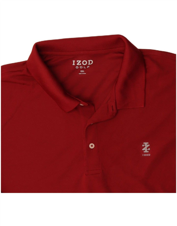 IZOD muška polo majica dugih rukava za golf 2XL crvena poliester