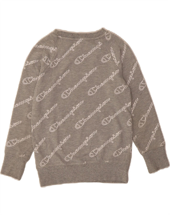 CHAMPION Boys Graphic Sweatshirt Jumper 7-8 Years Small Grey Cotton Vintage Champion and Second-Hand Champion from Messina Hembry 