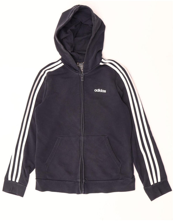 Adidas ženski pulover s kapuljačom na patentni zatvarač UK 12/14 srednje tamnoplavi pamuk