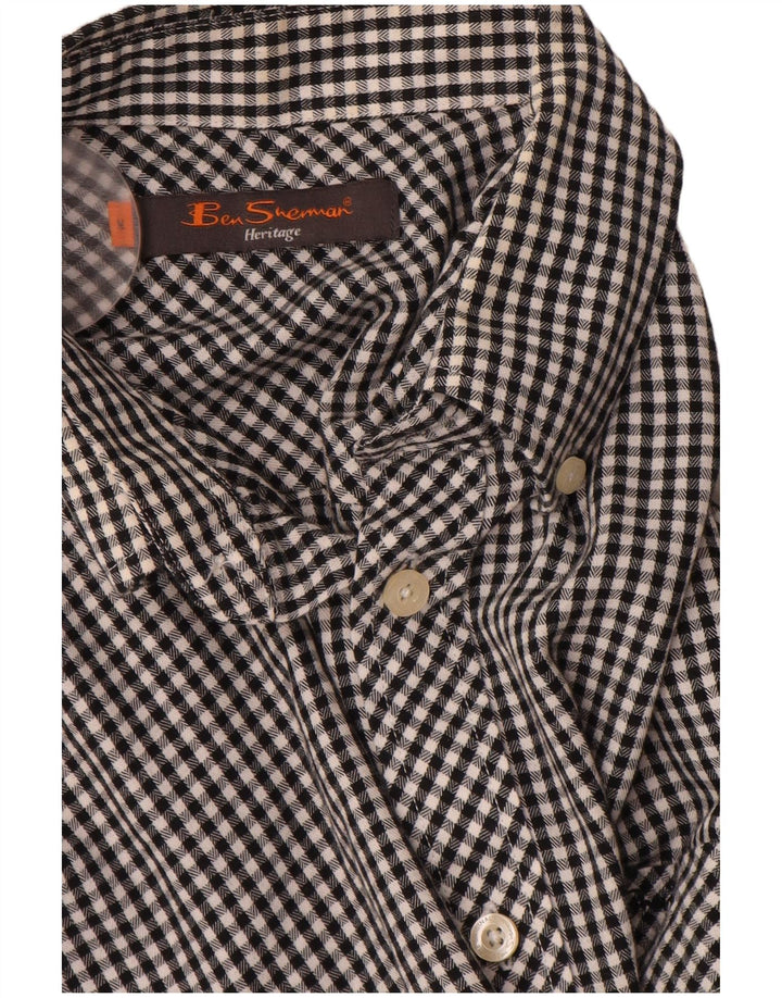 BEN SHERMAN Muška Heritage košulja Srednje crni pamuk od ginghama