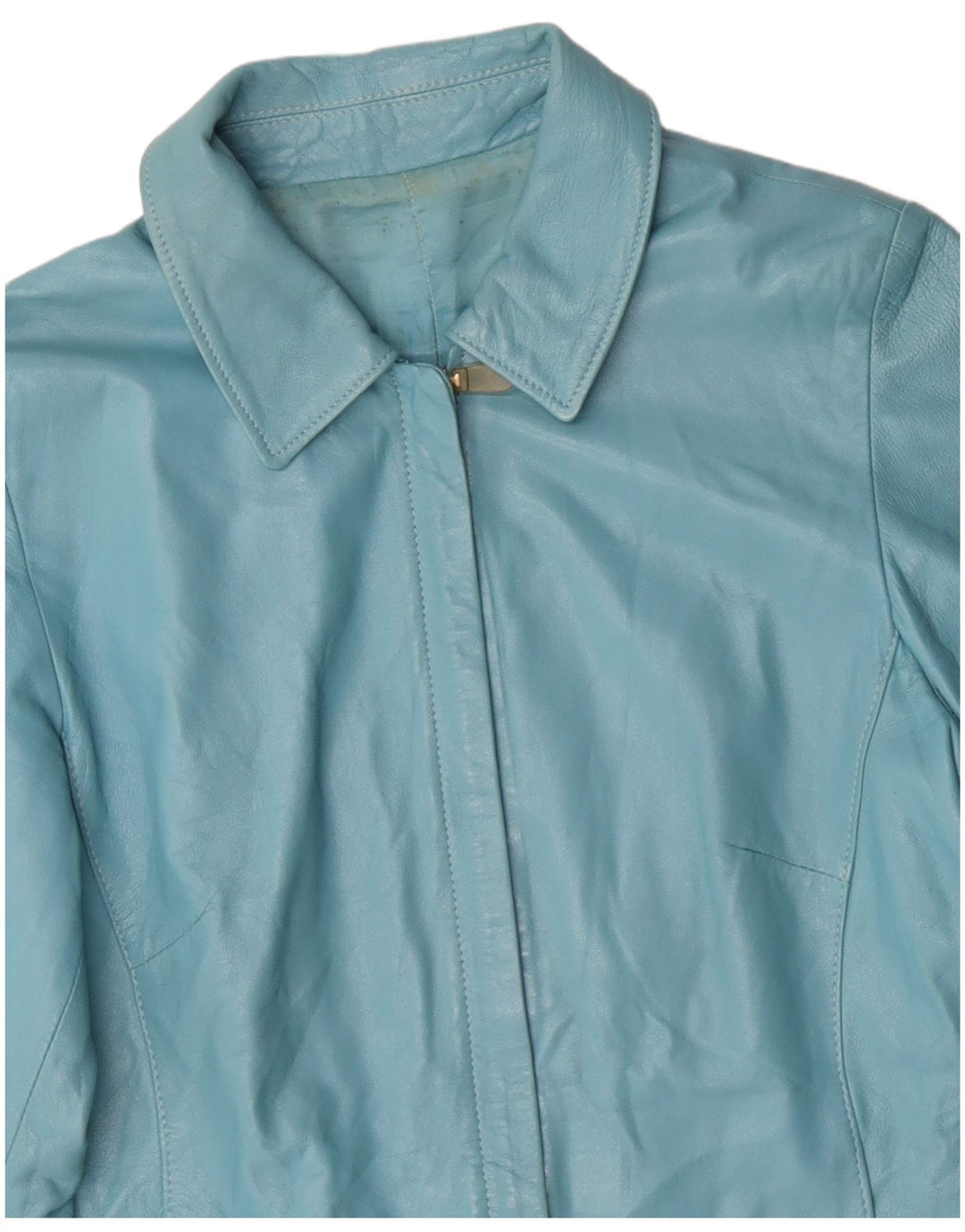 VINTAGE ženska kožna jakna UK 14 Srednje plava koža