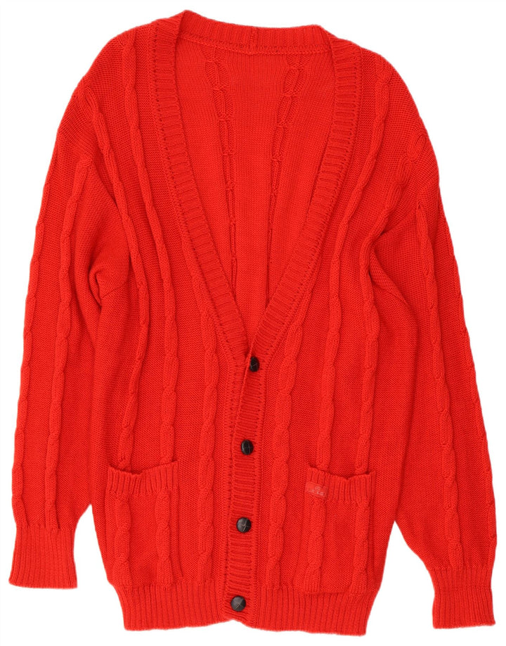 VINTAGE Womens Cardigan Sweater UK 14 Medium Red