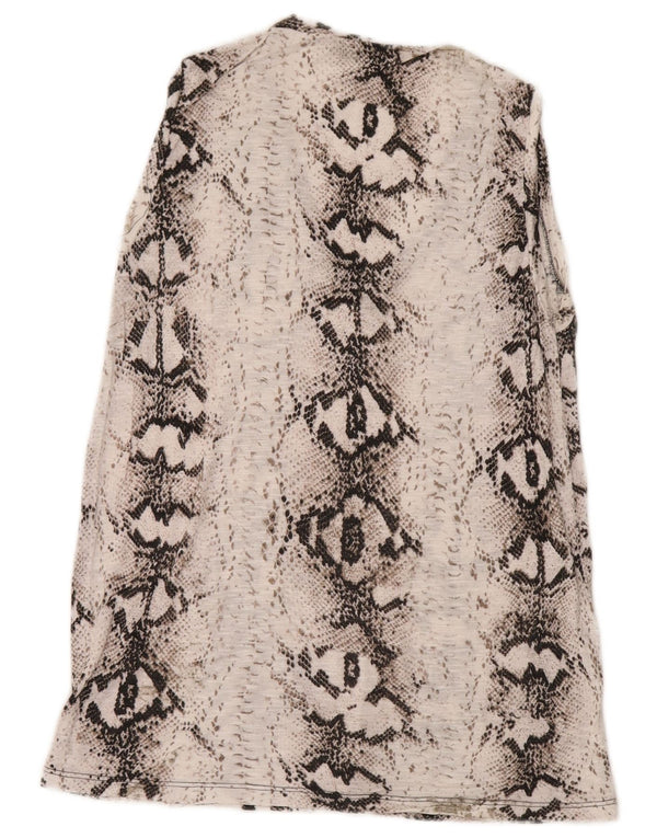 Liu Jo Womens Sleeveless Blouse Top UK 8 Small White Animal Print Viscose