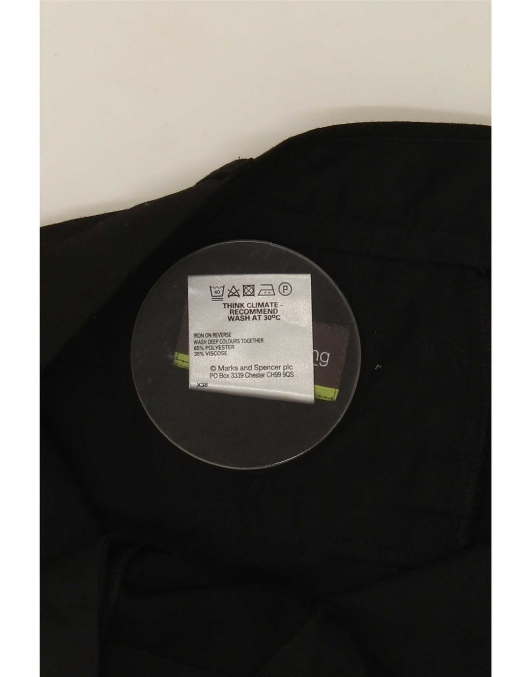 Marks & Spencer muške hlače ravnog odijela W36 L31 crni poliester