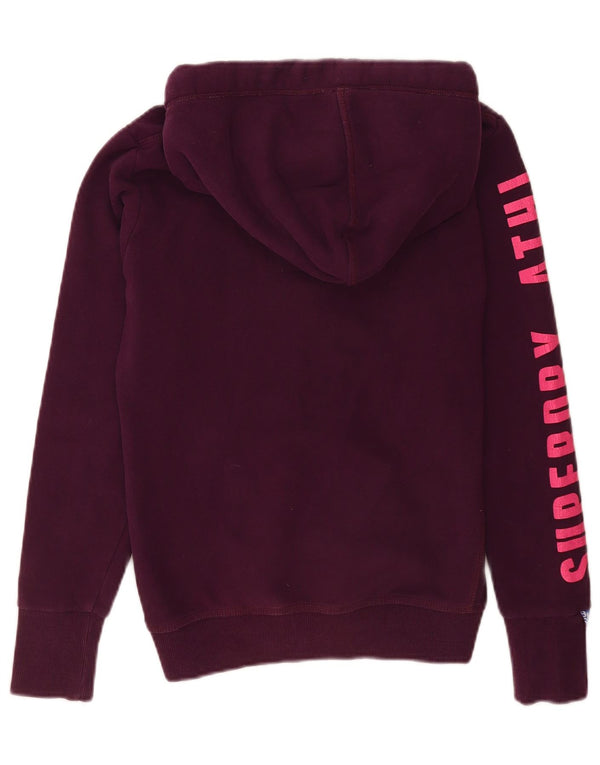 Superdry ženski džemper s kapuljačom s patentnim zatvaračem UK 10 Mali ljubičasti pamuk