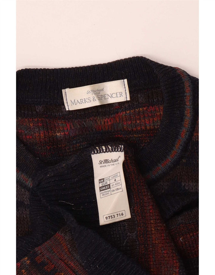 Marks & Spencer muški džemper s veznim izrezom, veliki, višebojni